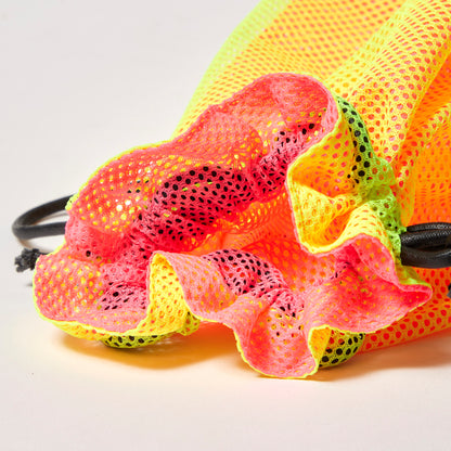 ILLLIFT DOUBLE MESH KINCHAKU SHOULDER BAG YELLOW/PINK